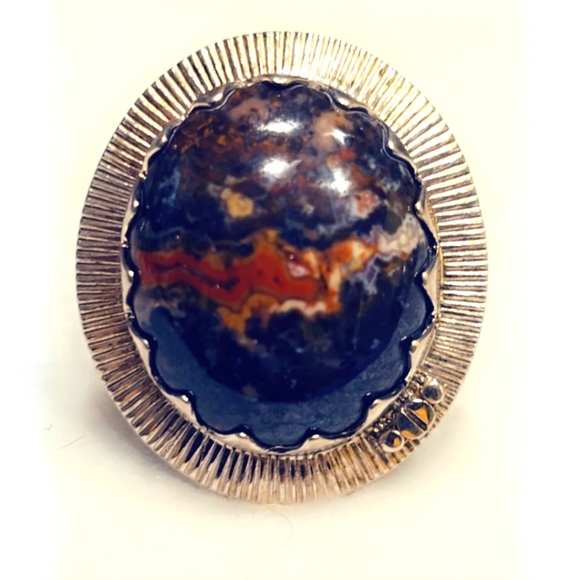 💫 Australian Agate Sterling Silver Gemstone Ring Sz 6